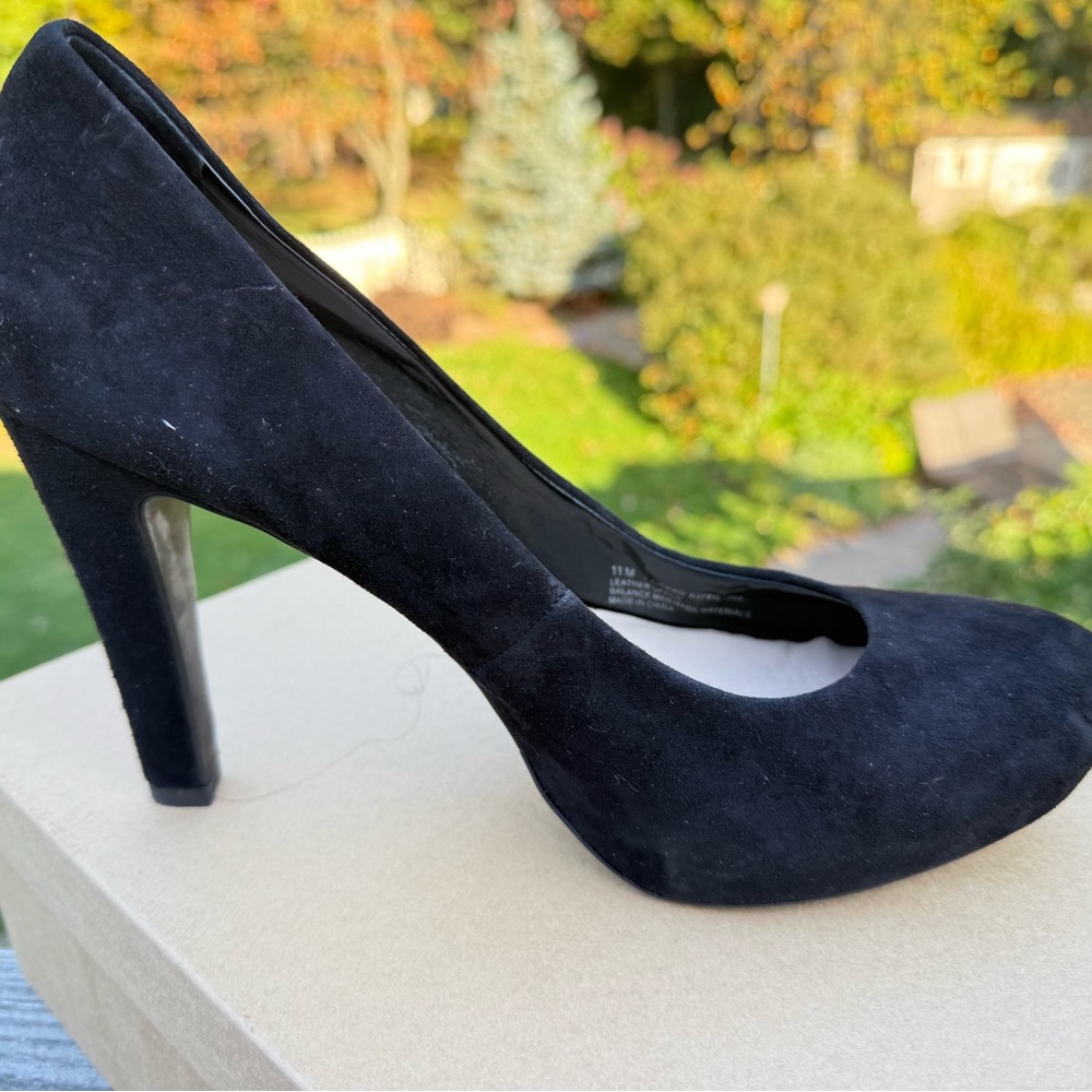 Franco Sarto Black Suede Heels